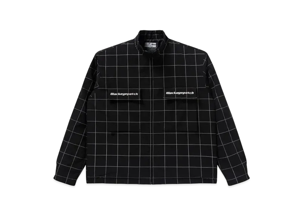 Black Eye Patch Grid Reflector Jacket "Black"