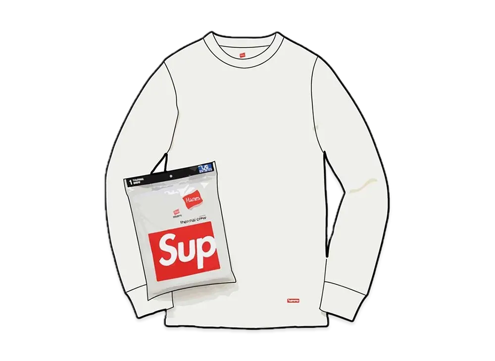 Supreme x Hanes Thermal Crew (1 Pack) "Natural"
