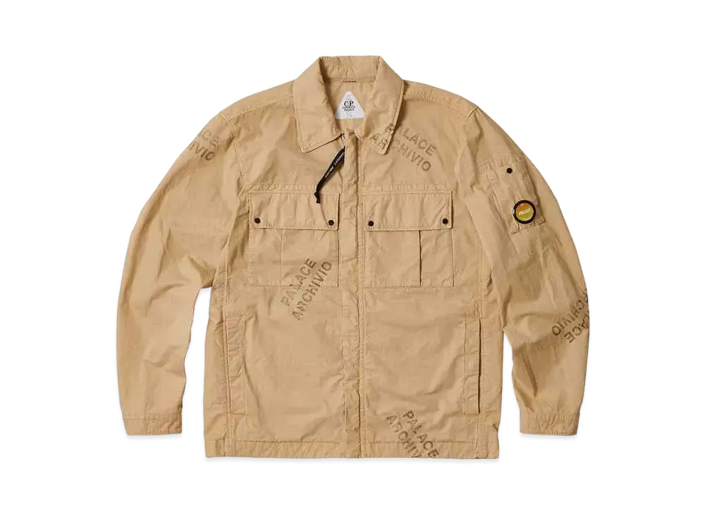 PALACE C.P. COMPANY Washed Cotton Shirt Jacket "Stone"