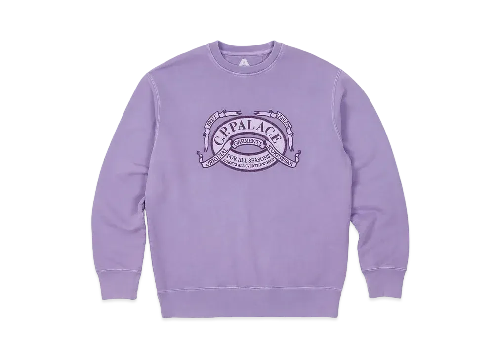 PALACE C.P. COMPANY Classic Over Dyed Crew Sweat "Purple"