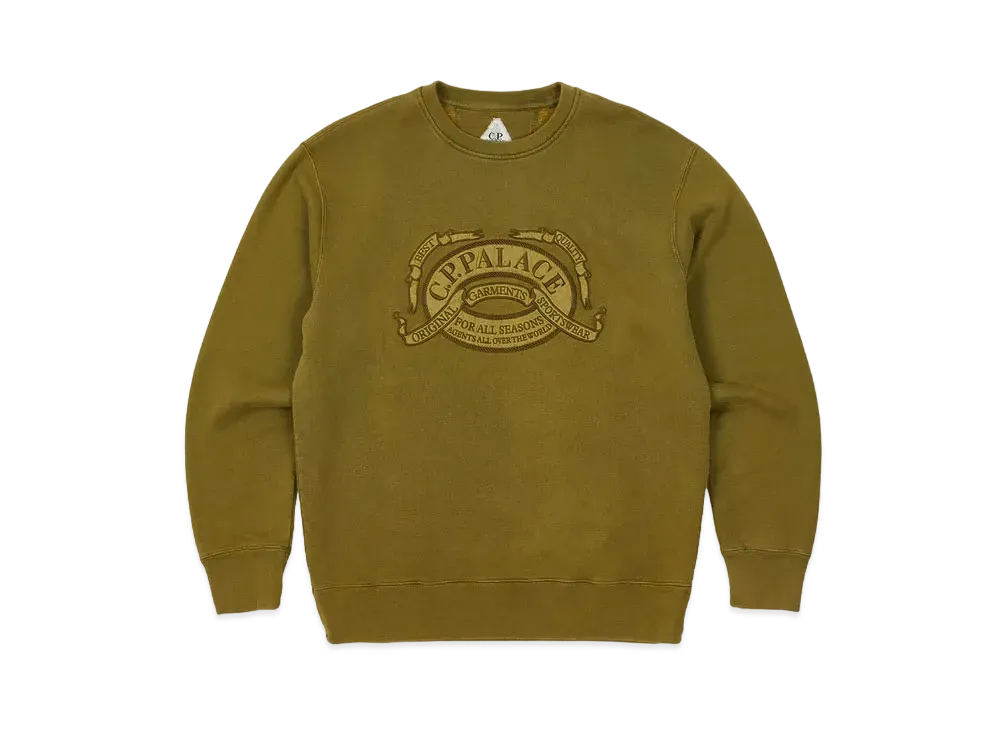 PALACE C.P. COMPANY Classic Over Dyed Crew Sweat "Olive"