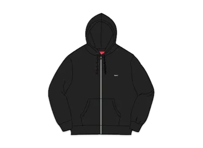 Supreme Small Box Drawcord Zip Up Hooded Sweatshirt "Black"