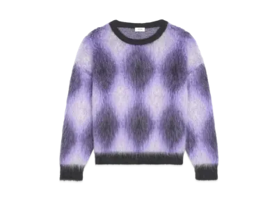 CELINE Cropped Boxy Sweater In Brushed Mohair "Purple"