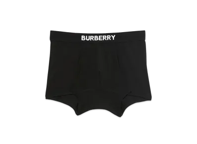 Burberry Logo Detail Stretch Cotton Boxer Shorts "Black"