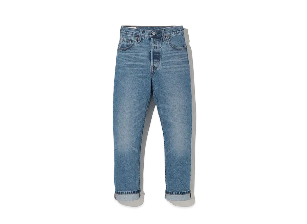 LEVI'S 501 Crop Medium Indigo Worn In "Blue"