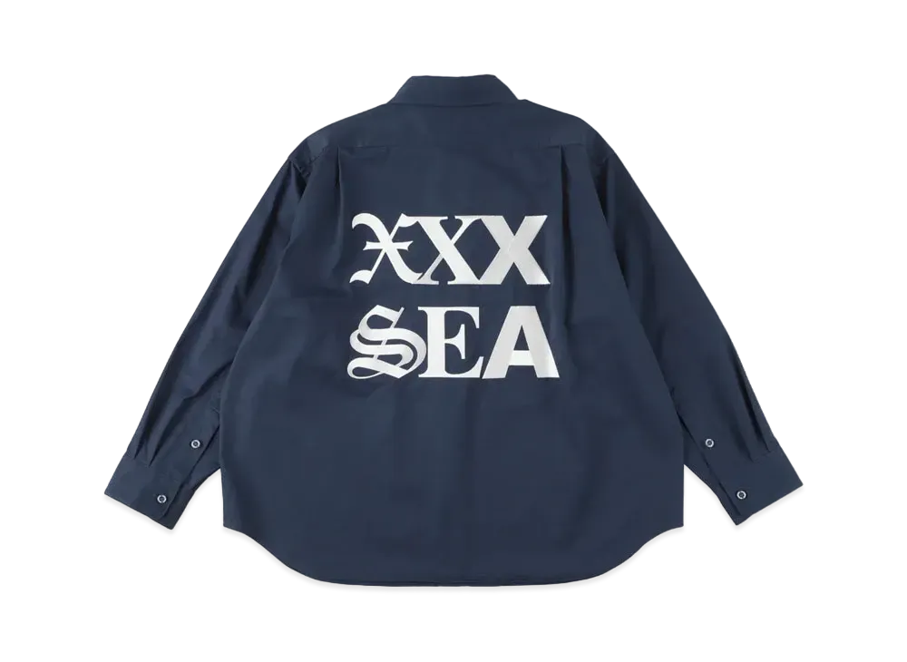 WIND AND SEA x GOD SELECTION XXX Twill Work Shirt "Navy"