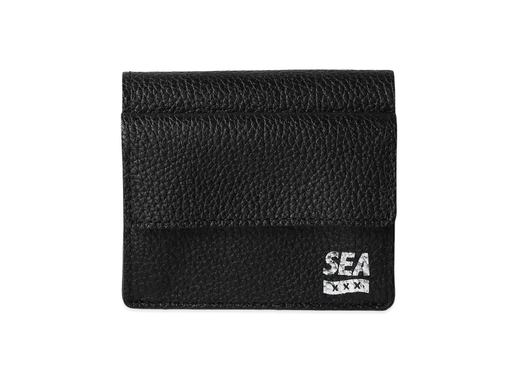 WIND AND SEA x GOD SELECTION XXX Leather BI-Fold Wallet "Black"