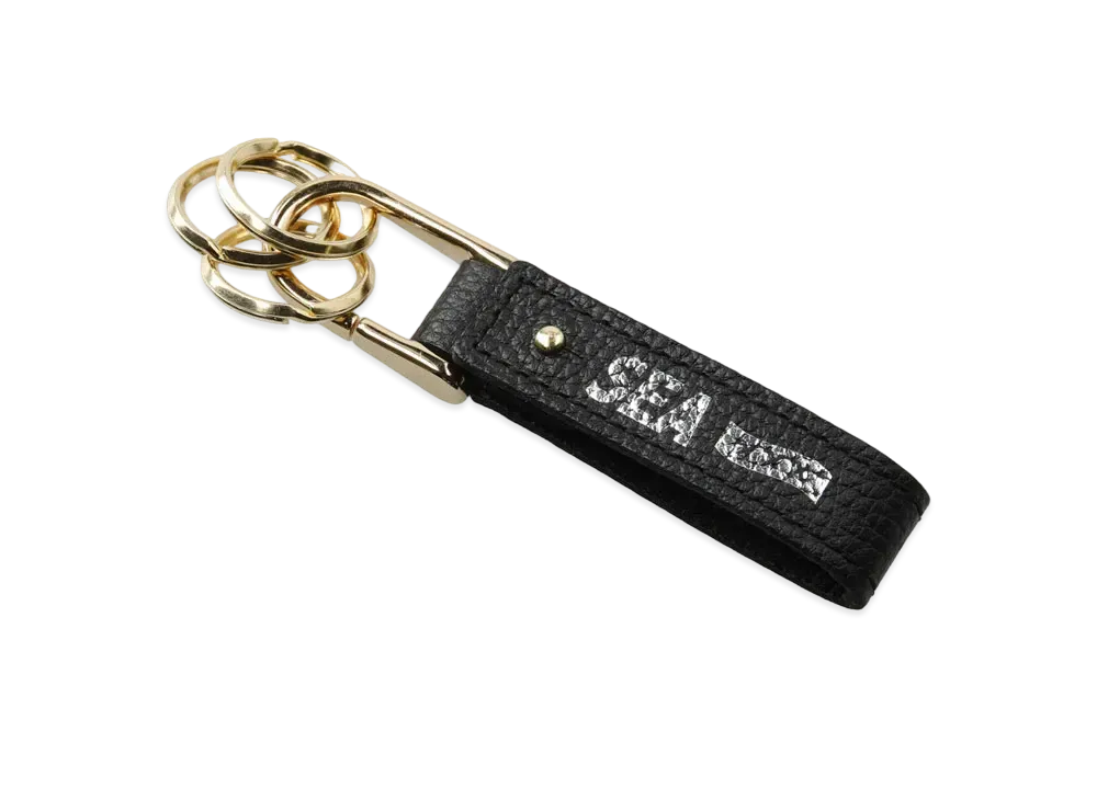WIND AND SEA x GOD SELECTION XXX Leather Key Ring "Black"