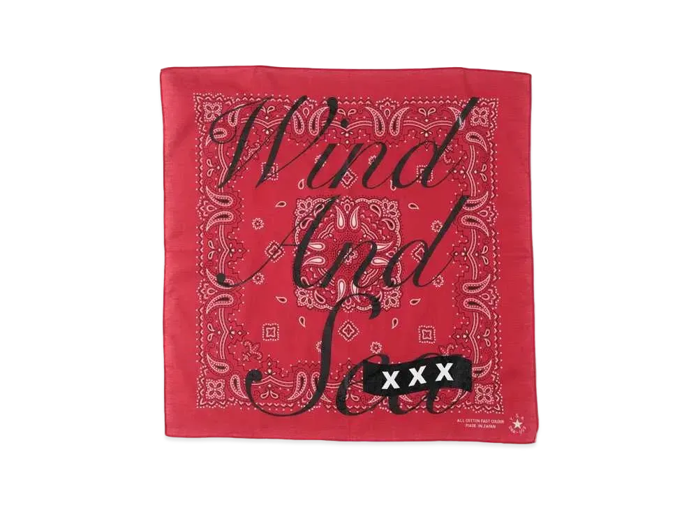 WIND AND SEA x GOD SELECTION XXX Paisley Bandana "Red"