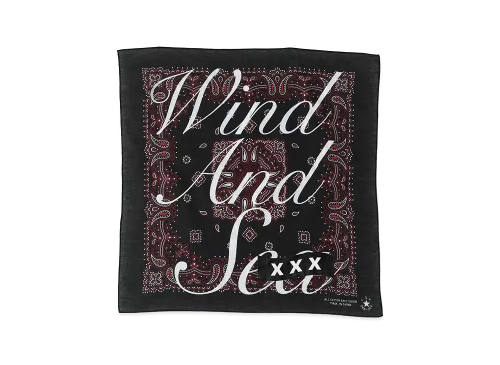 WIND AND SEA x GOD SELECTION XXX Paisley Bandana "Black"