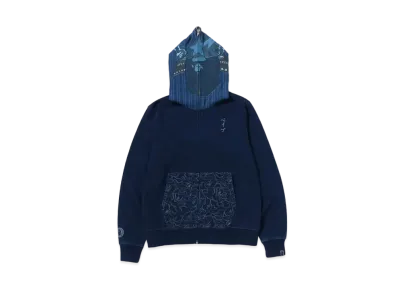 A BATHING APE Samurai Indigo Full Zip Hoodie "Indigo"