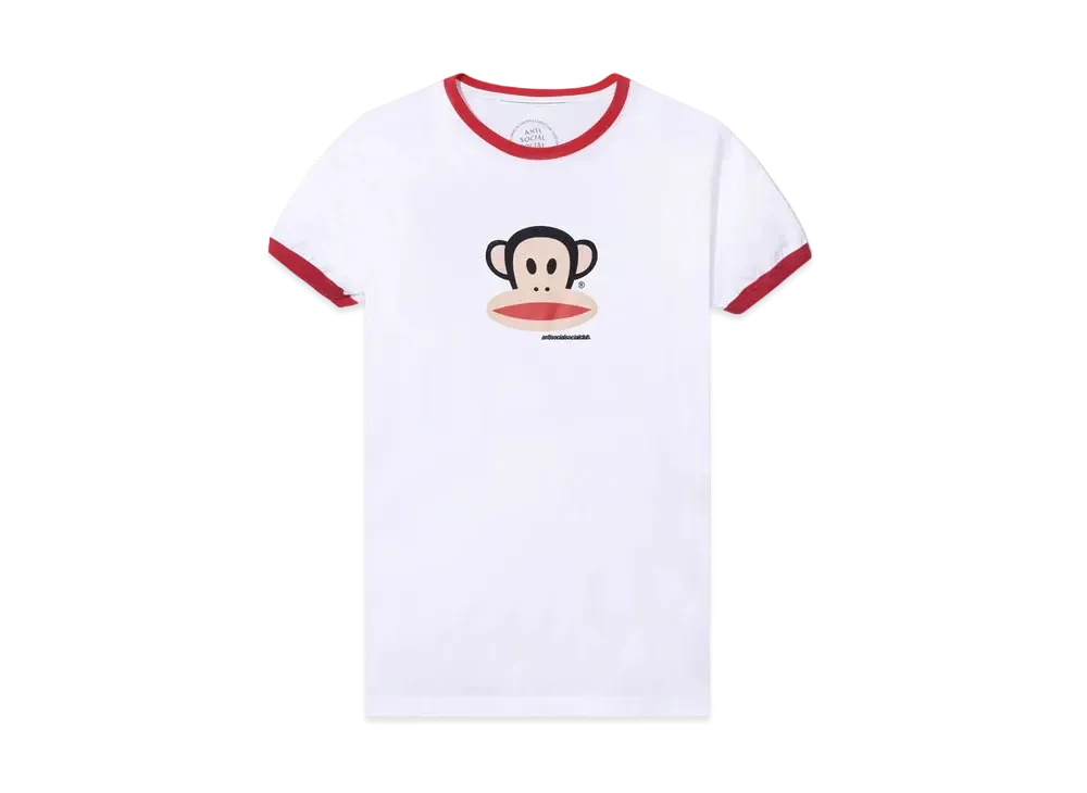 ANTI SOCIAL SOCIAL CLUB x Paul Frank Logo White/Red Ringer Tee "White/Red"