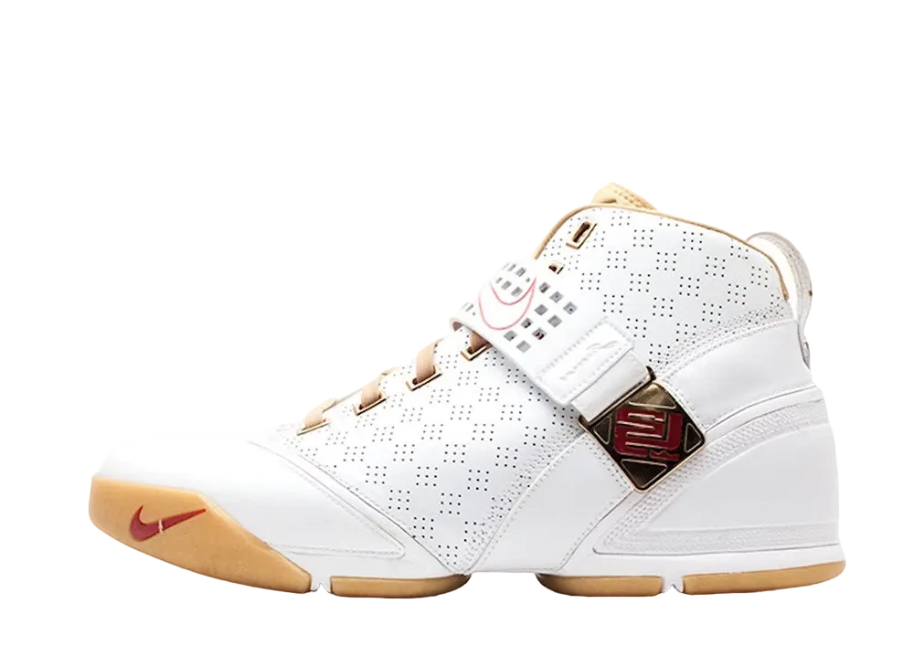 Nike LeBron 5 "White Crimson/Metallic Gold"