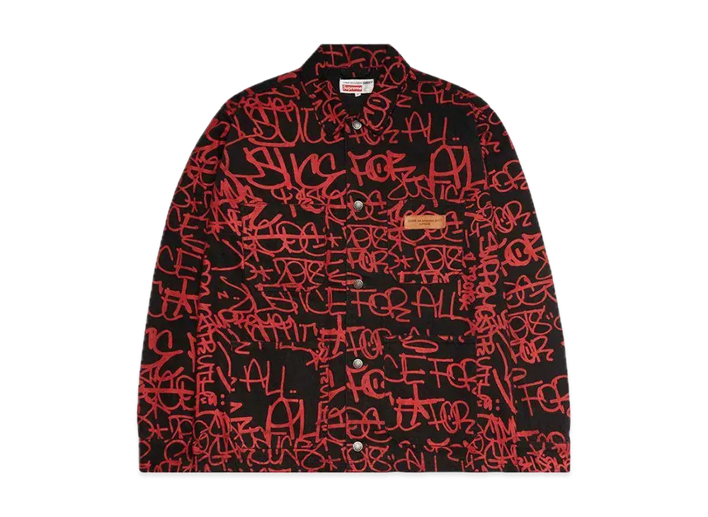Supreme / Comme des Garçons SHIRT® Painted Canvas Chore Coat "Black"