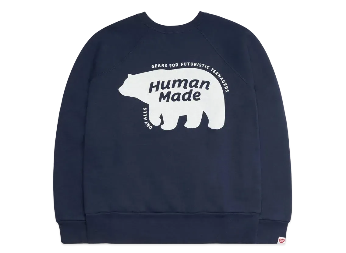 HUMAN MADE RAGLAN CREW NECK SWEATSHIRT "Navy"