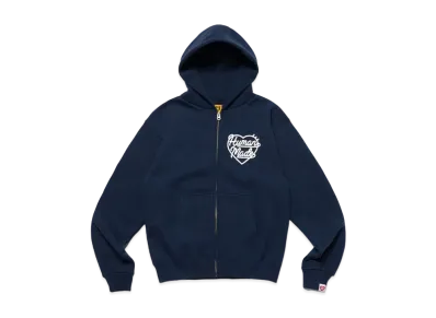 HUMAN MADE HEART ZIP-UP SWEAT HOODIE "Navy"