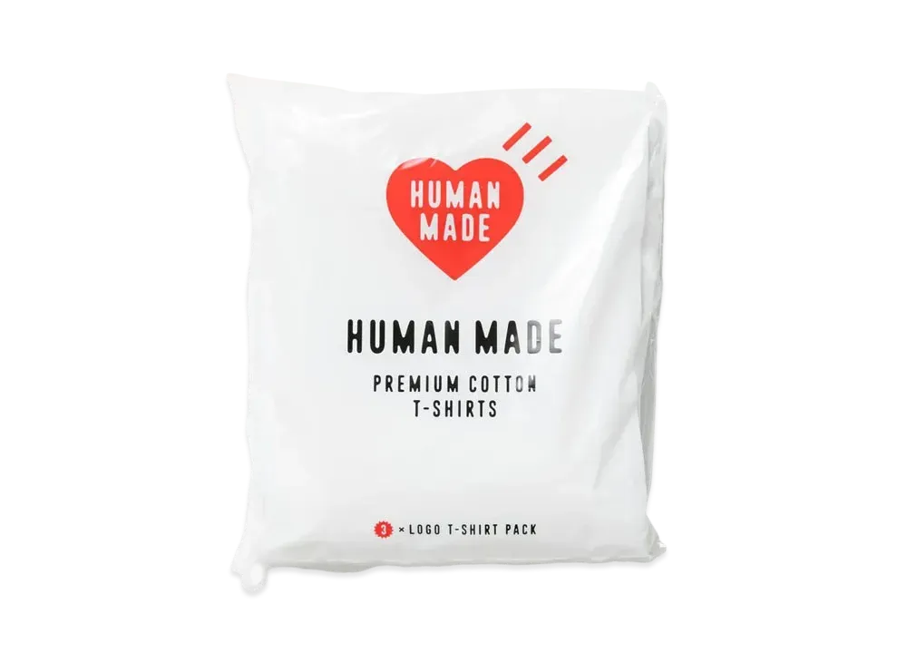 HUMAN MADE 3-PACK T-SHIRT SET "White"