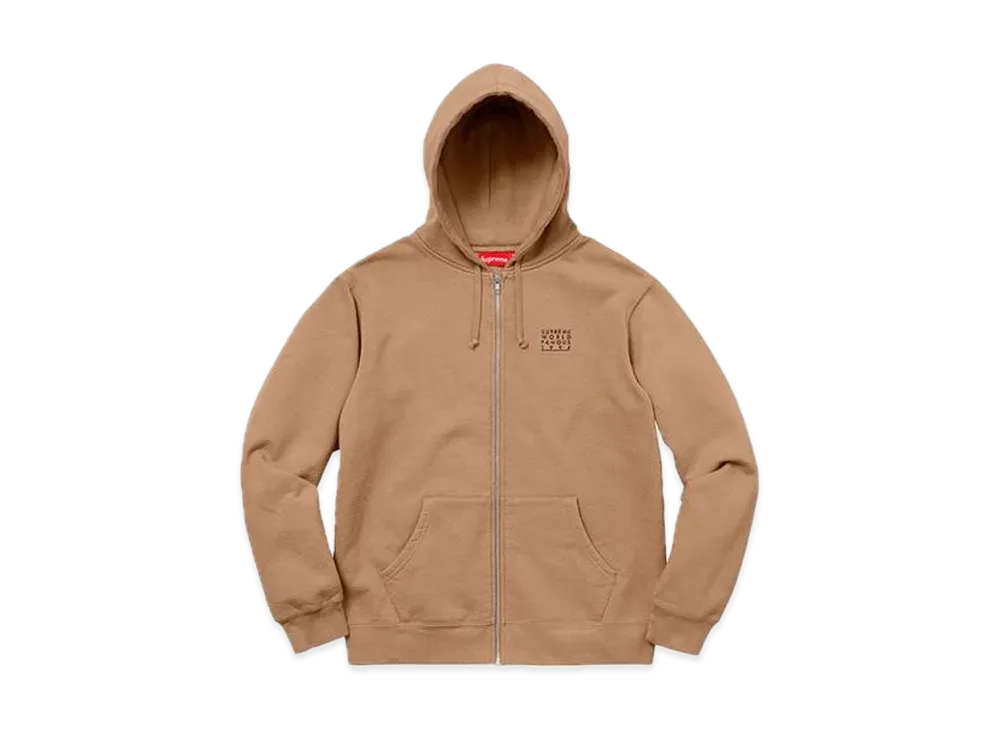 Supreme World Famous Zip Up Hooded Sweatshirt "Brown"
