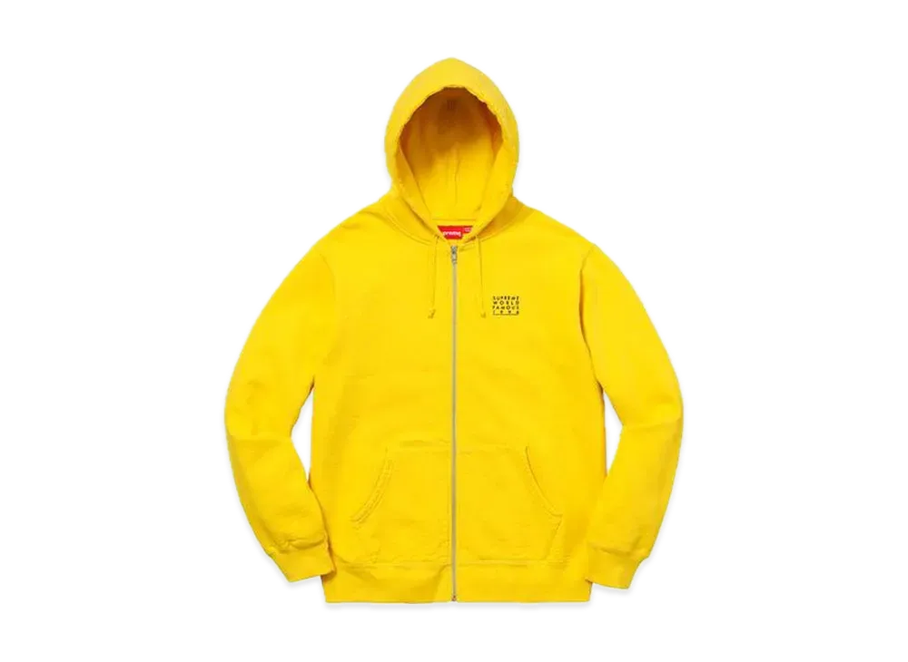 Supreme World Famous Zip Up Hooded Sweatshirt "Yellow"