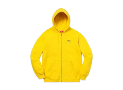 Supreme World Famous Zip Up Hooded Sweatshirt "Yellow"