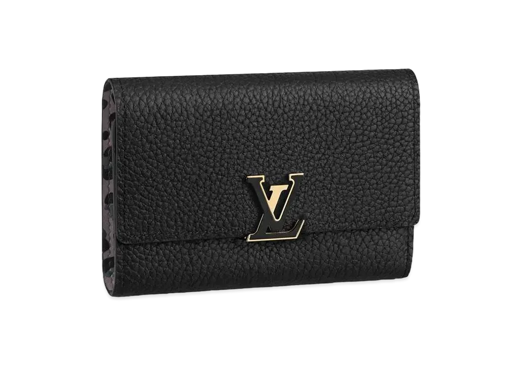 Louis Vuitton Capucines Wallet Compact Taurillon "Noir/Leopard"