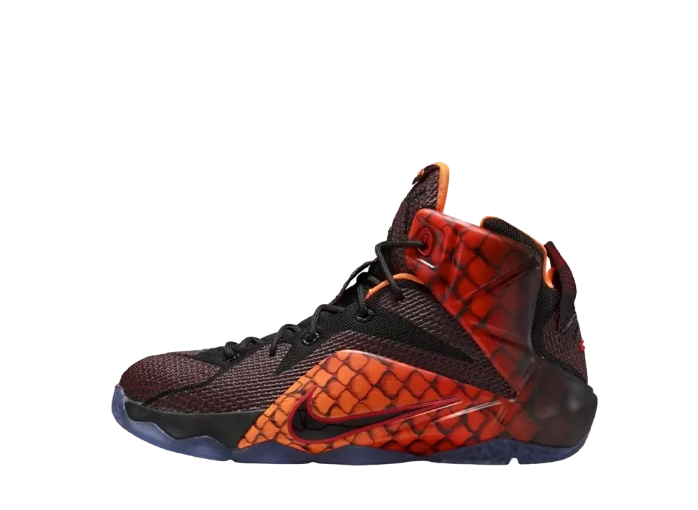 Nike GS LeBron 12 Reptile "Black/Total Orange"