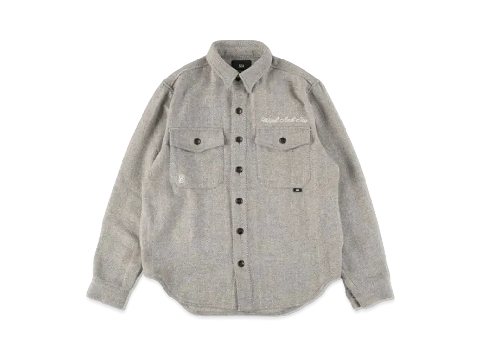 WIND AND SEA SDCL (WDS) Nel Tweed Shirt Jacket "L.Gray"