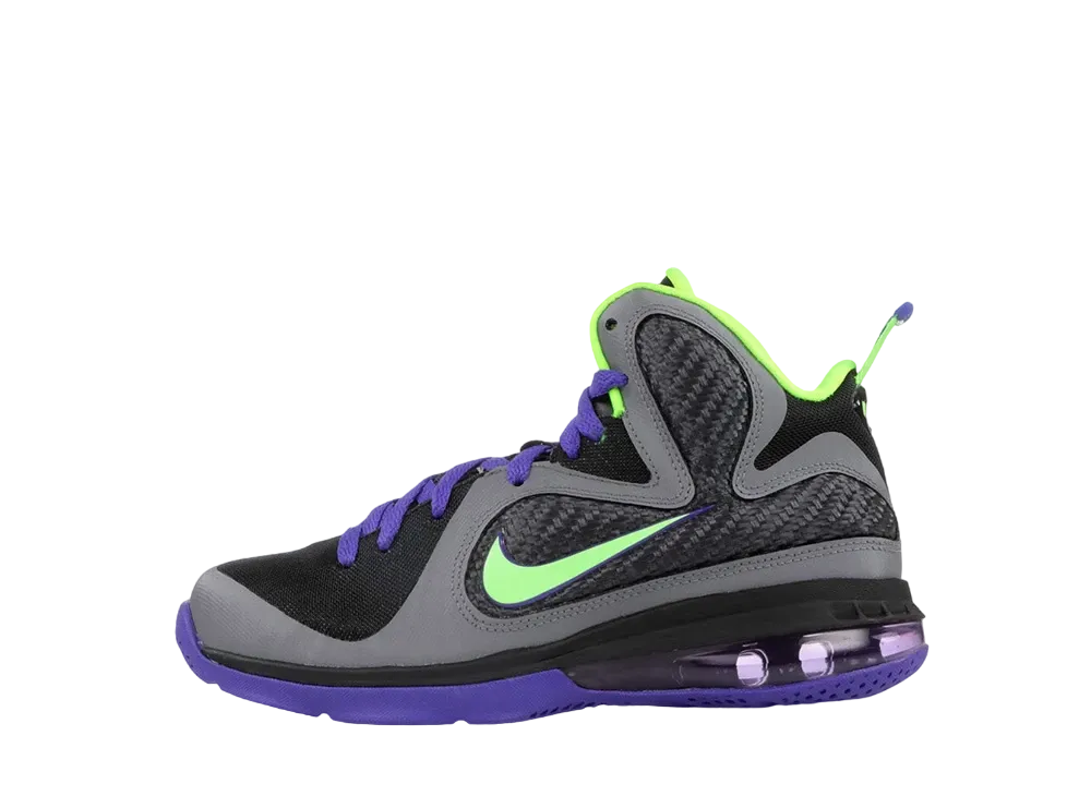 ナイキ GS レブロン9 "ブラック/エレクトリックグリーン/コートパープル" (キッズ)