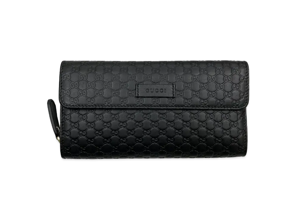 GUCCI Micro Guccissima Long Wallet "Black"