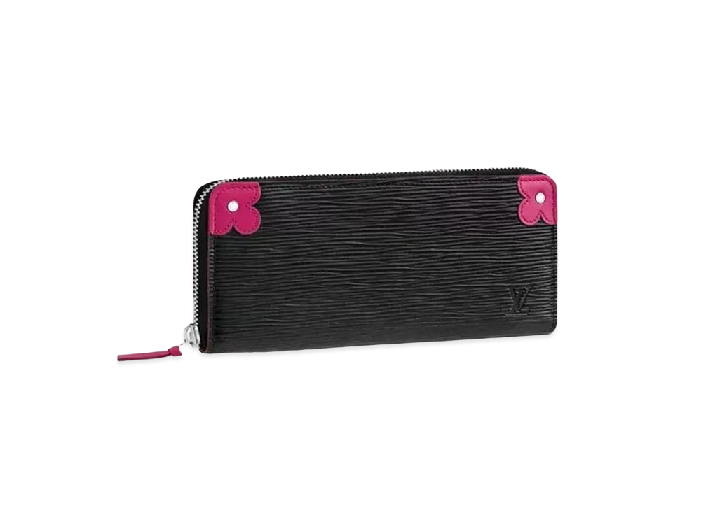 Louis Vuitton Clemence Wallet Epi "Noir/Hot Pink"