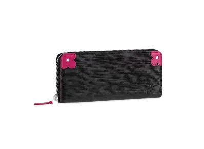 Louis Vuitton Clemence Wallet Epi "Noir/Hot Pink"