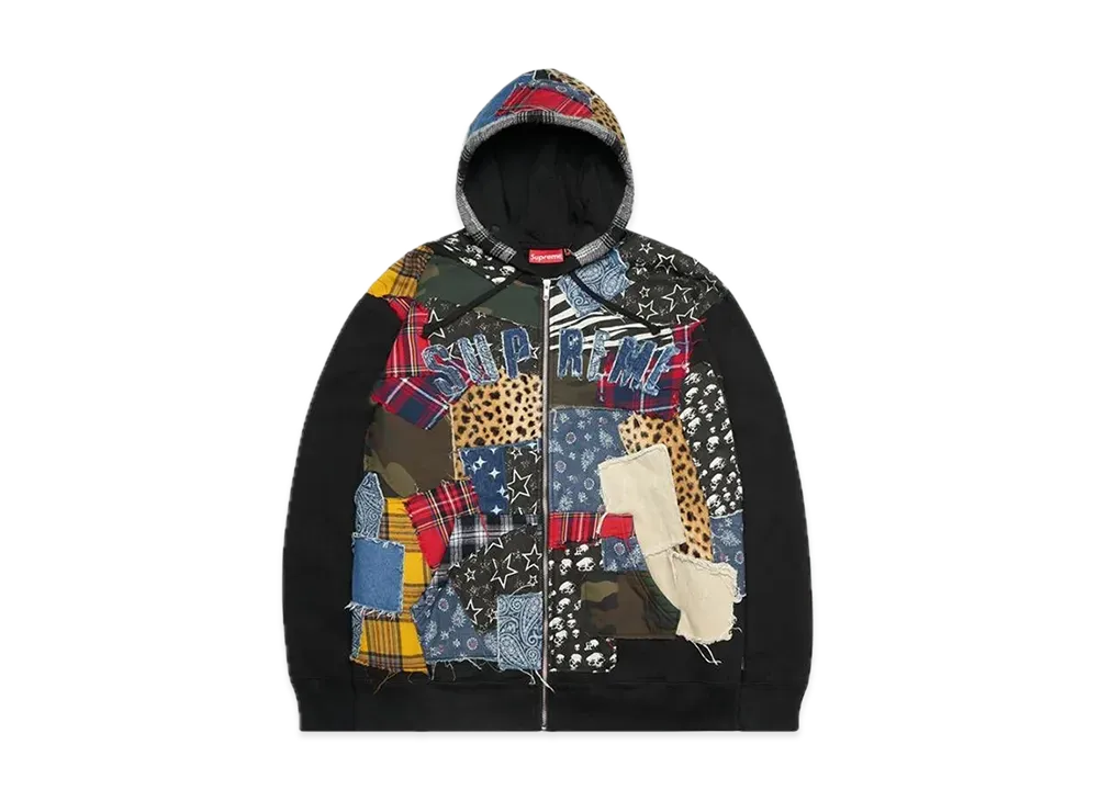 Supreme Patchwork Zip Up Hooded Sweatshirt "Multi"