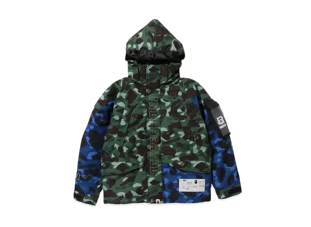 A BATHING APE x UNDEFEATED Color Camo Snowboard Down Jacket BAPE Limited Ver. "Green"