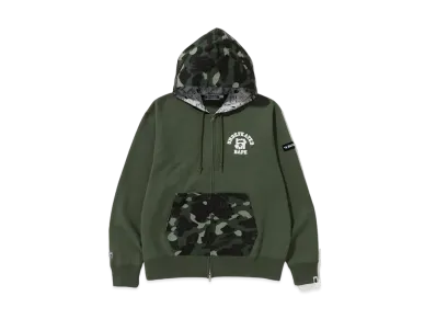 A BATHING APE x UNDEFEATED Color Camo Relaxed Zip Hoodie "Green"