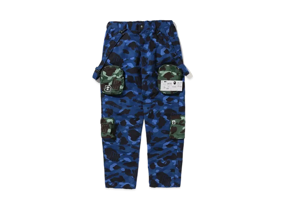 A BATHING APE x UNDEFEATED Color Camo Multi Pouch Pocket Pants "Blue"