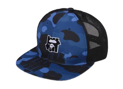 A BATHING APE x UNDEFEATED Color Camo Mesh Cap "Blue"