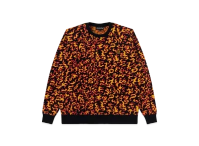 Black Eye Patch OG Label Flames Knit Sweater "Orange"