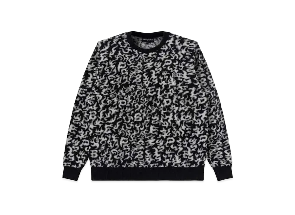 Black Eye Patch OG Label Flames Knit Sweater "Gray"