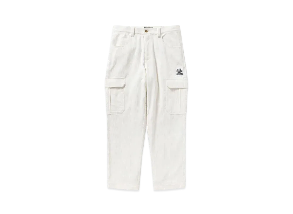 Black Eye Patch OG Label Corduroy Cargo Pants "White"