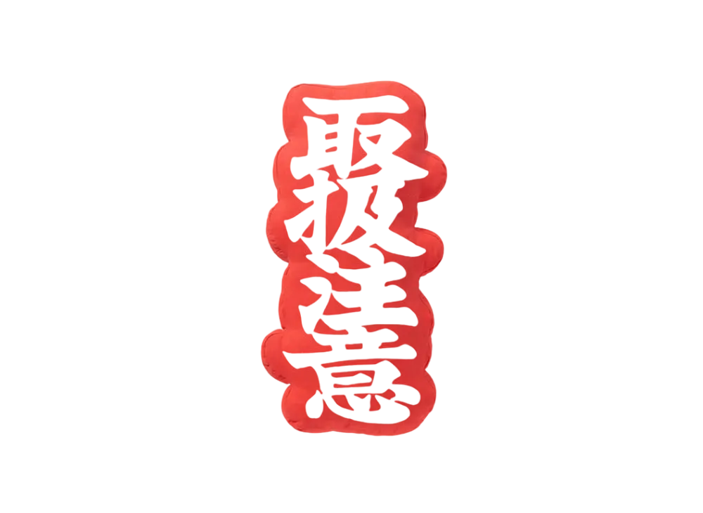 Black Eye Patch Handle With Care Pillow "Red"