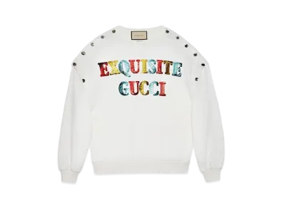 GUCCI "EXQUISITE GUCCI" Cotton Sweatshirt "White"