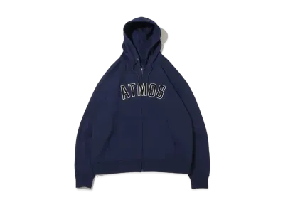 atmos Arch Logo Zip Up Hoodie "Navy"