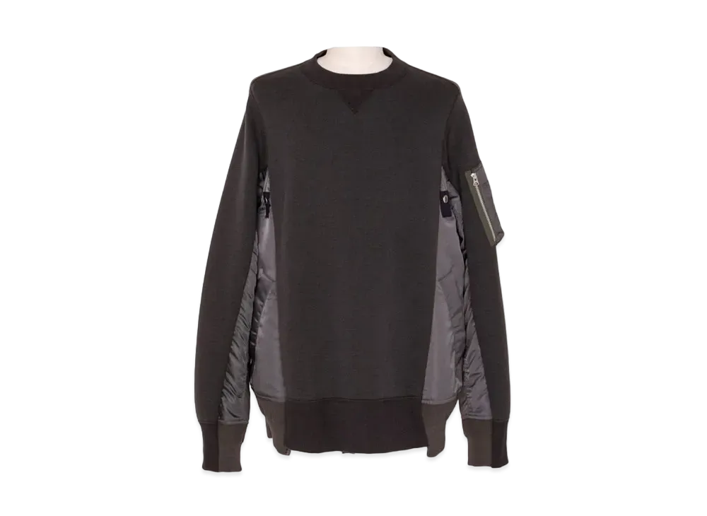 sacai Sponge Sweat x MA-1 Pullover "C/Gray"