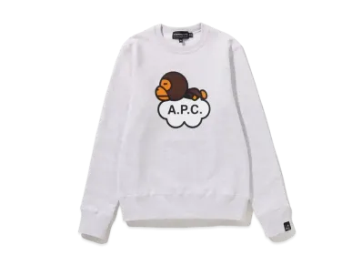 A BATHING APE x A.P.C. Women's Milo Wide Fit Crewneck "Gray"
