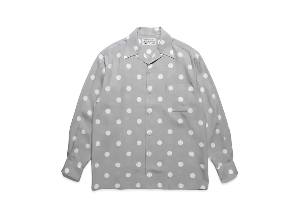 WACKO MARIA Dots Open Collar Shirt "Gray"