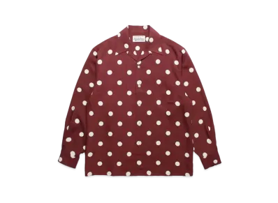 WACKO MARIA Dots Open Collar Shirt "Bordeaux"