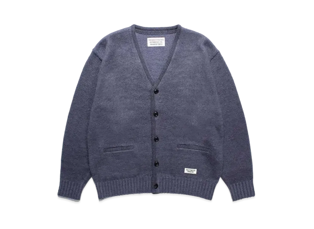 WACKO MARIA Premium Mohair Knit Cardigan "Ash Blue"
