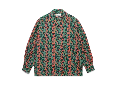 WACKO MARIA Leopard Open Collar Shirt "Green"