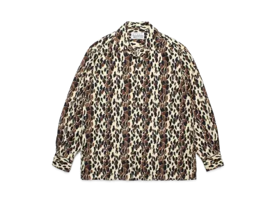 WACKO MARIA Leopard Open Collar Shirt "Beige"
