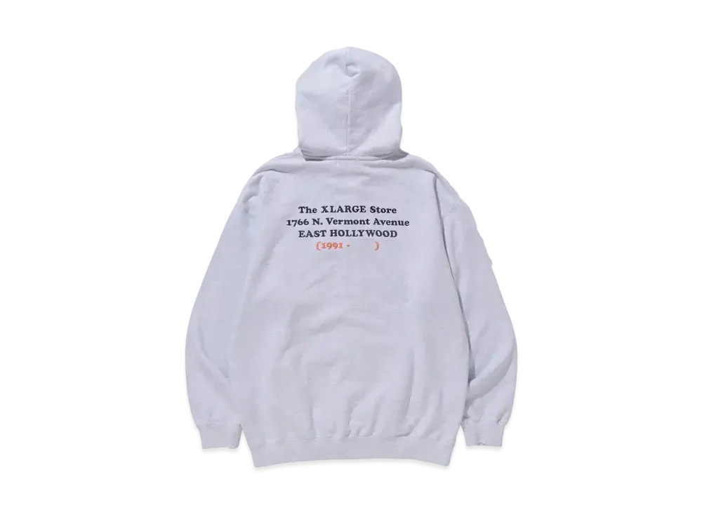 XLARGE Store Address Zip Hooded Sweat "Ash"
